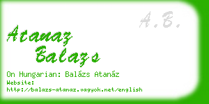 atanaz balazs business card