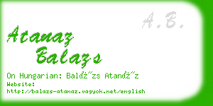 atanaz balazs business card